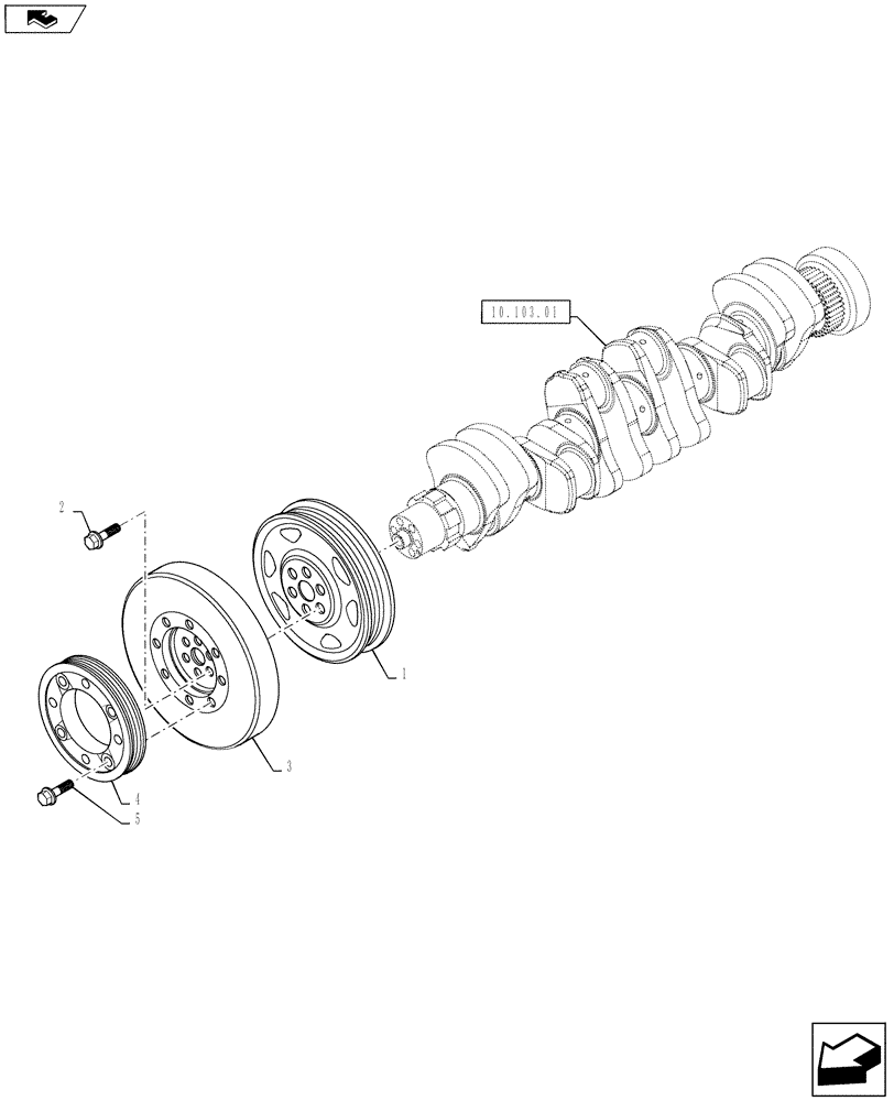 Схема запчастей Case F4DFE613B A004 - (10.103.04) - PULLEY - CRANKSHAFT (10) - ENGINE