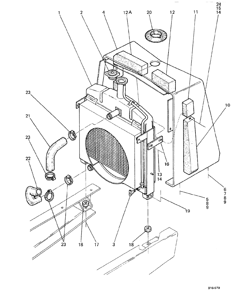 Схема запчастей Case 580F - (028) - RADIATOR AND PARTS (10) - ENGINE