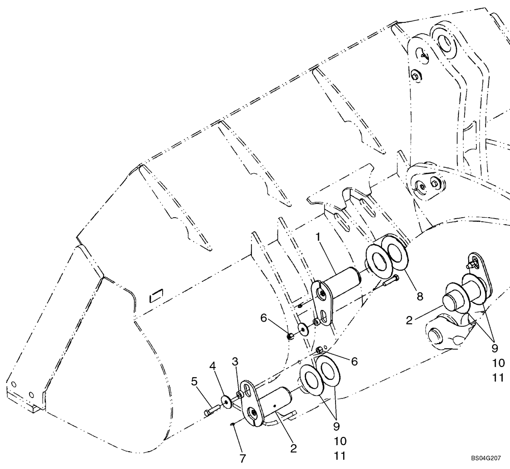 Схема запчастей Case 721D - (09-05) - BUCKETS - ATTACHMENT (Z BAR LOADER) (09) - CHASSIS