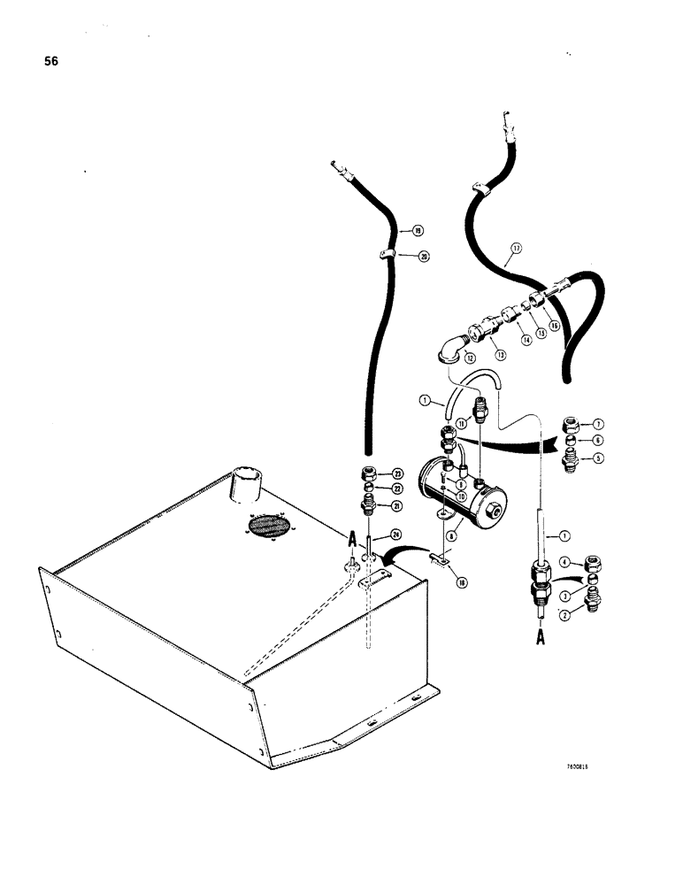 Схема запчастей Case W20B - (056) - FUEL LINES (03) - FUEL SYSTEM