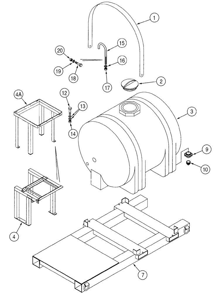 Схема запчастей Case BPG335 - (09-01) - BPG335 FRAME AND BENTONITE TANK 