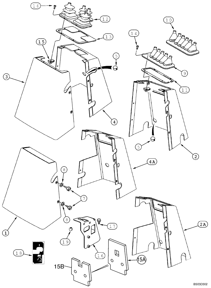 Схема запчастей Case 590SM - (09-10) - COVERS - BACKHOE CONTROL TOWER (09) - CHASSIS/ATTACHMENTS