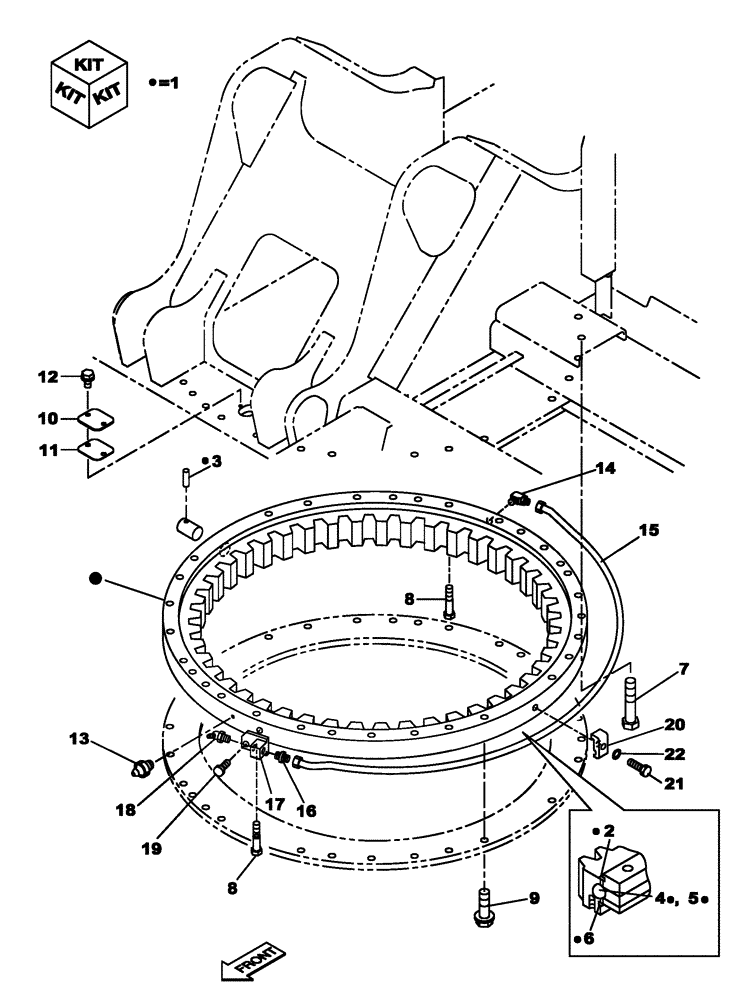 Схема запчастей Case CX160C - (39.101.40) - SWING COMPONENTS (39) - FRAMES AND BALLASTING