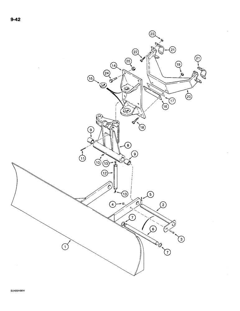 Схема запчастей Case MAXI-SNEAKER C - (9-42) - BACKFILL BLADE AND MOUNTING, USED ON MODELS WITH SD-70 BACKHOE (09) - CHASSIS/ATTACHMENTS