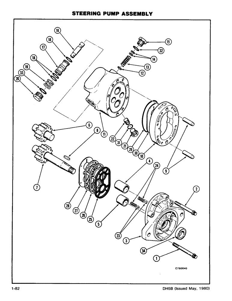 Схема запчастей Case DH5 - (1-82) - STEERING PUMP ASSEMBLY (41) - STEERING