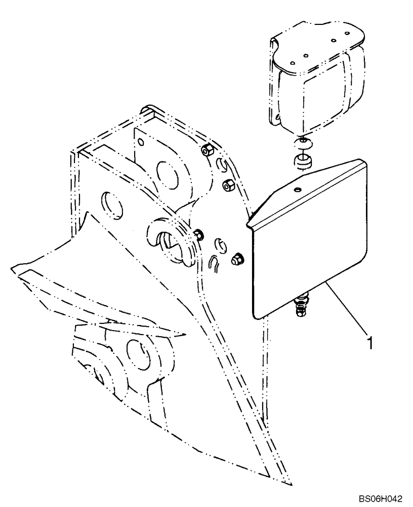 Схема запчастей Case 821E - (09-89) - LICENSE PLATE MOUNTING (09) - CHASSIS