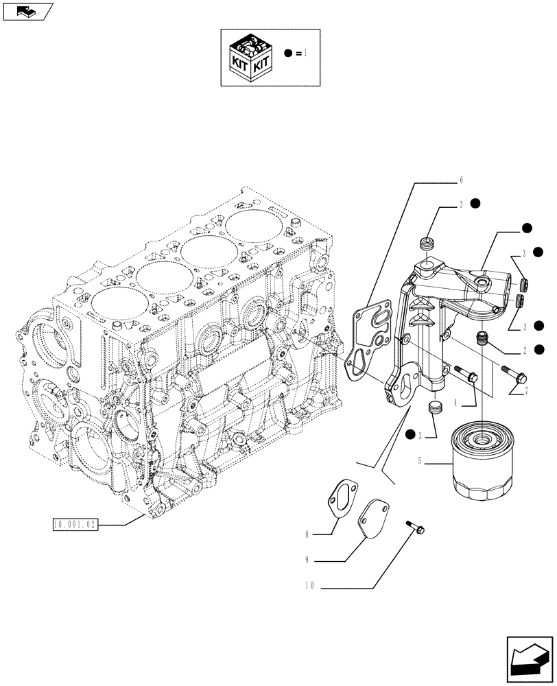 Схема запчастей Case SV300 - (10.206.02) - FILTER ENGINE OIL (504245481 - 504332922) (10) - ENGINE