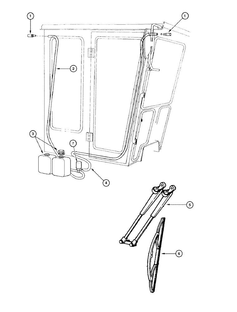 Схема запчастей Case 865 DHP - (9-096) - FRONT AND REAR WINDSHIELD WIPER (09) - CHASSIS