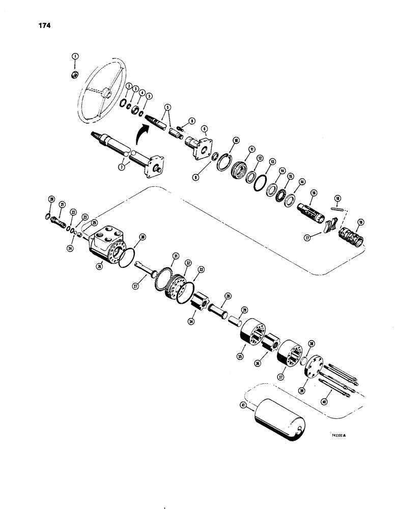 Схема запчастей Case W24C - (174) - L51781 AND L79425 STEERING CONTROL VALVES (05) - STEERING