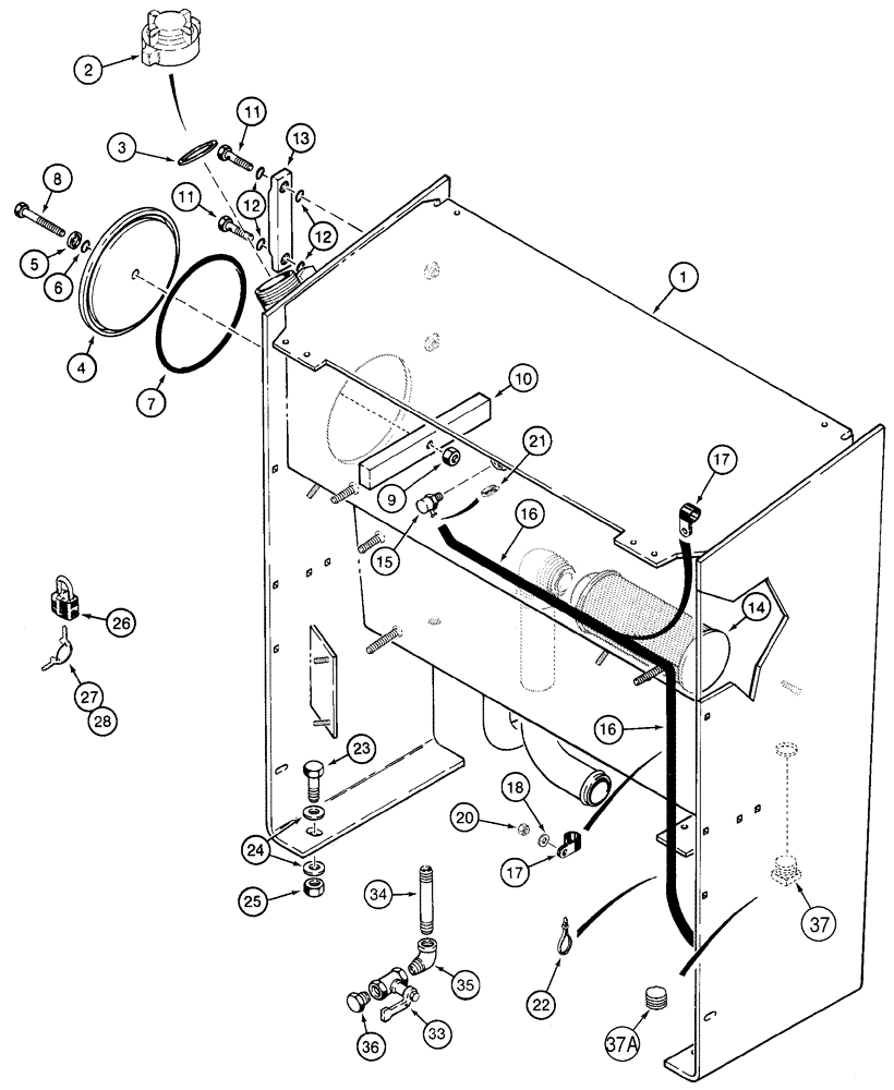 Схема запчастей Case 621C - (08-002) - RESERVOIR (08) - HYDRAULICS