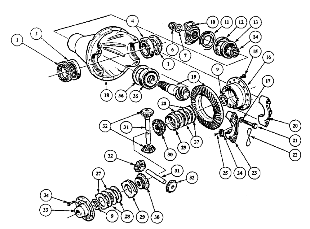 Схема запчастей Case 330 - (33A00020670[01]) - REAR AXLE - DIFFERENTIAL (11) - AXLES/WHEELS