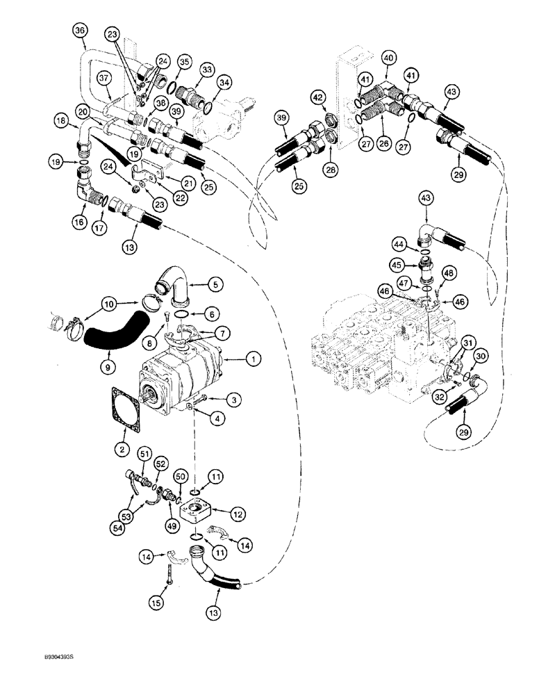 Схема запчастей Case 921 - (8-010) - HYDRAULIC CIRCUIT, RESERVOIR TO PUMP AND LOADER VALVE (08) - HYDRAULICS