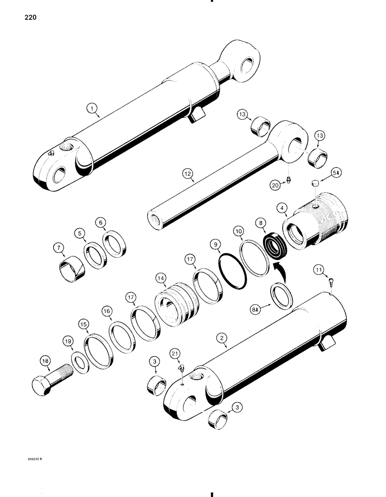 Схема запчастей Case W11 - (220) - G101190 AND G101191 LOADER CLAM CYLINDERS (08) - HYDRAULICS