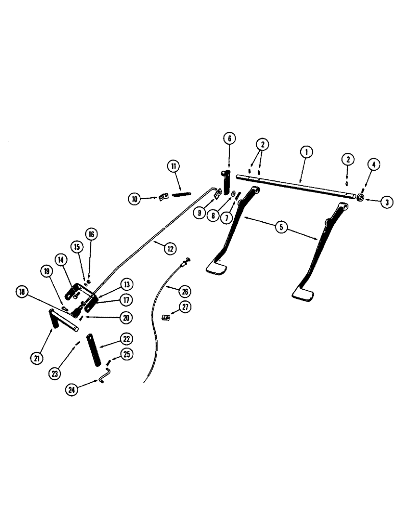 Схема запчастей Case W5 - (034) - THROTTLE LINKAGE (02) - ENGINE