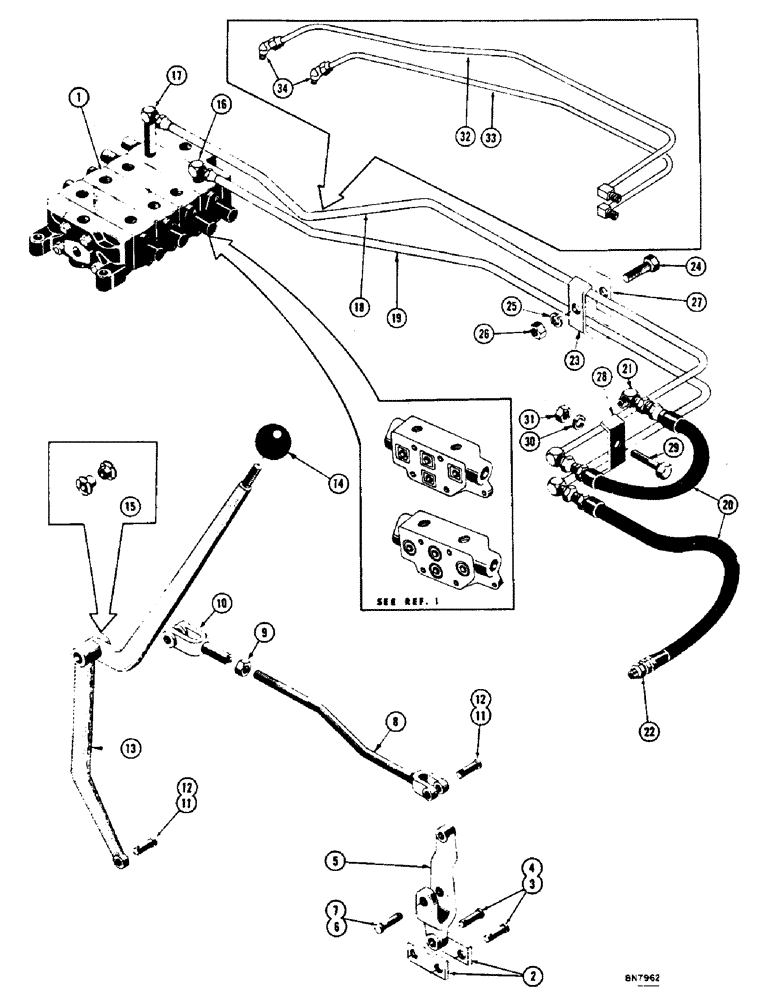 Схема запчастей Case 1000 - (250) - SCARIFIER AND RIPPER HYDRAULICS, BULLDOZER ONLY (07) - HYDRAULIC SYSTEM