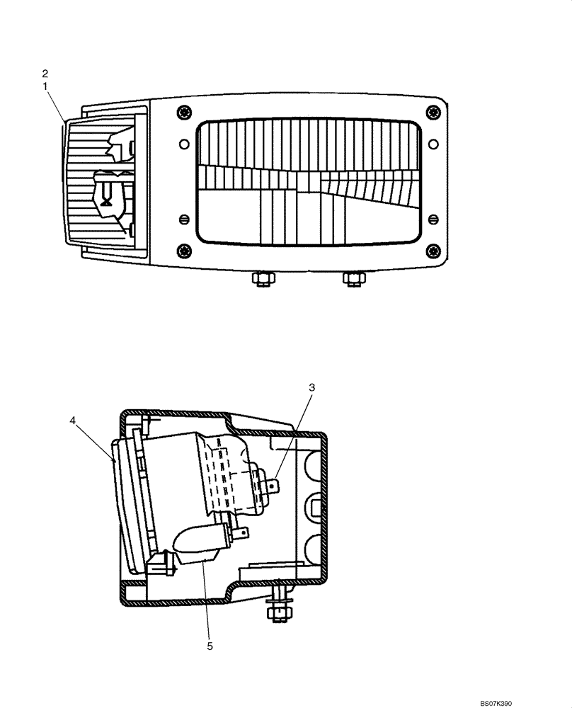 Схема запчастей Case 435 - (04-19) - HEADLAMP - RH (04) - ELECTRICAL SYSTEMS