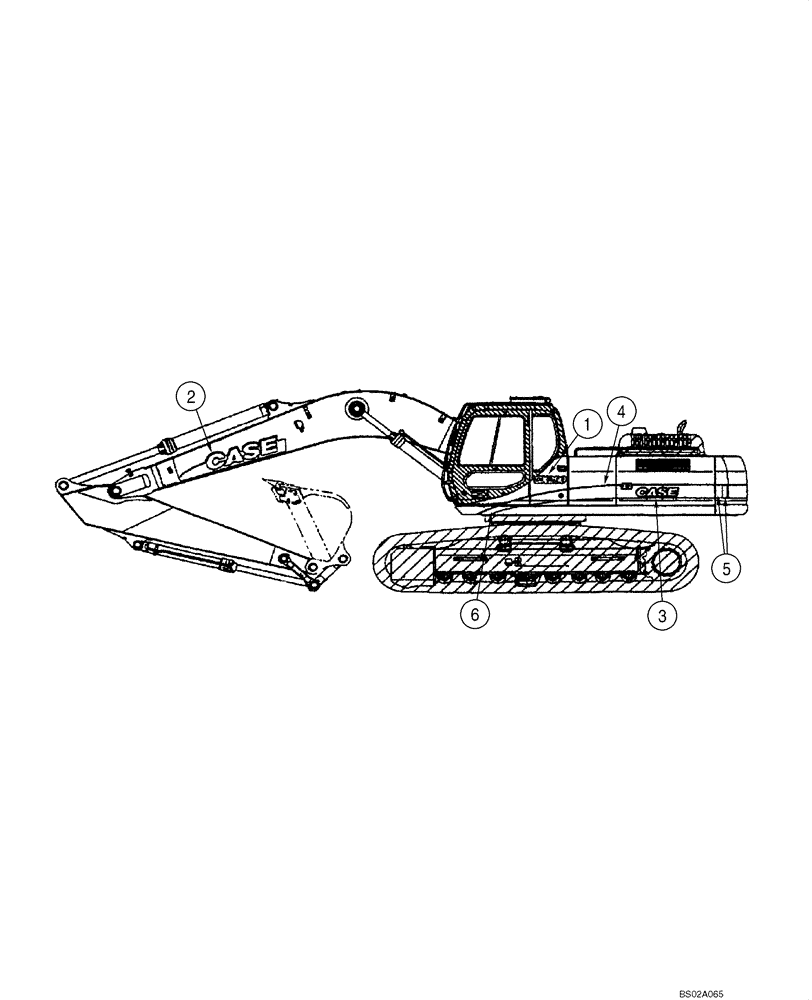 Схема запчастей Case CX290 - (09-56) - DECALS (09) - CHASSIS