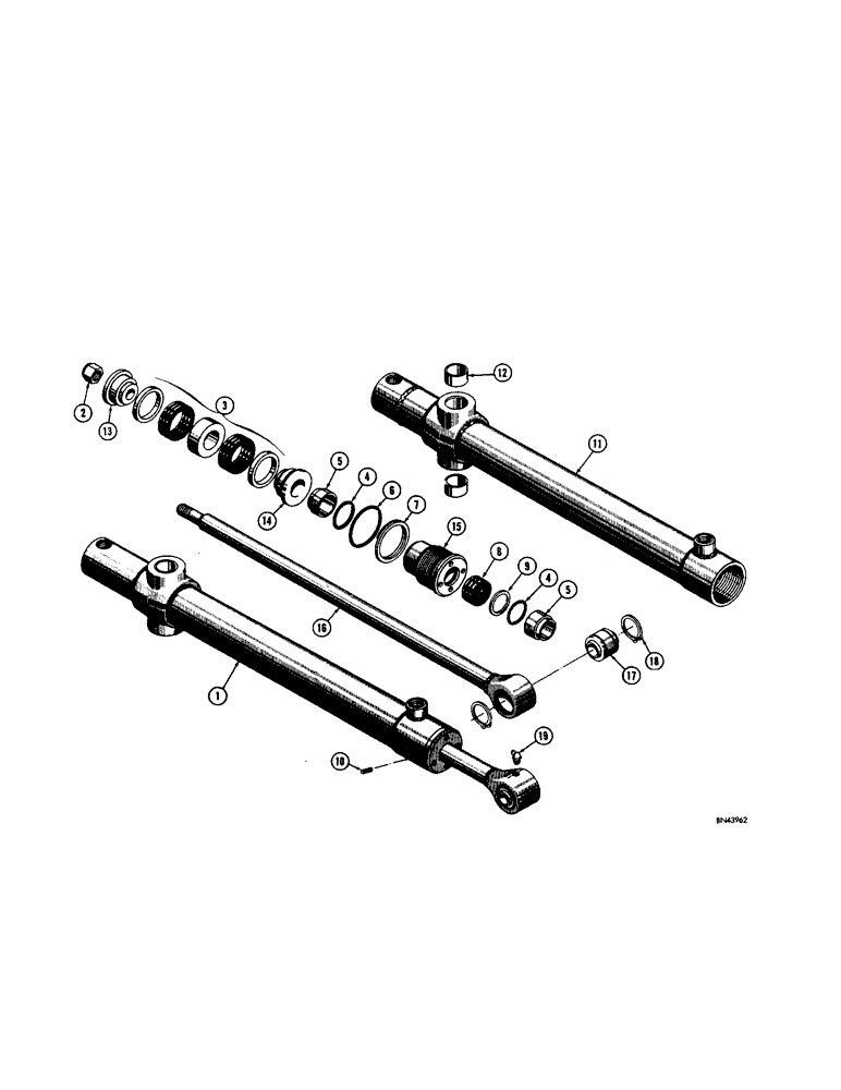 Схема запчастей Case 310F - (200[1]) - D30076 DOZER LIFT HYDRAULIC CYLINDER (07) - HYDRAULIC SYSTEM