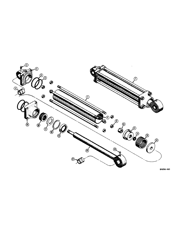 Схема запчастей Case 420B - (146[1]) - 37392 HYDRAULIC DOZER ANGLING CYLINDER (07) - HYDRAULIC SYSTEM