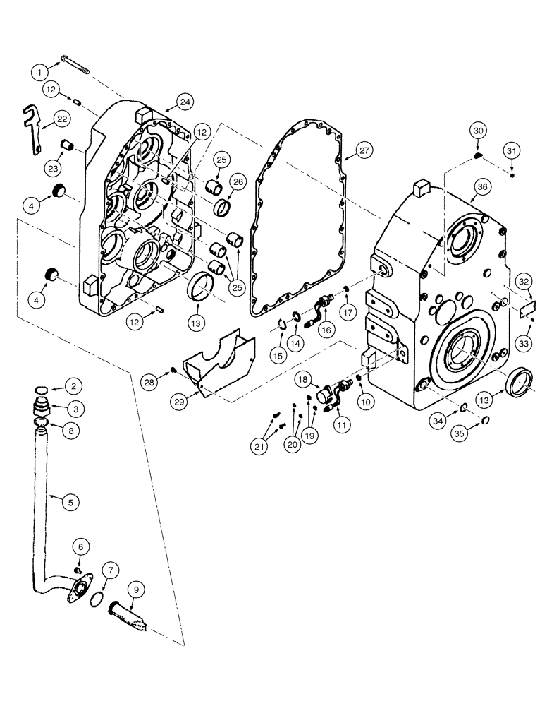 Схема запчастей Case 885 - (06.15[01]) - TRANSMISSION - MAIN HOUSING (06) - POWER TRAIN