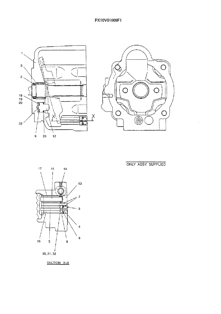 Схема запчастей Case CX36B - (07-034) - HOUSING ASSY ELECTRICAL AND HYDRAULIC COMPONENTS