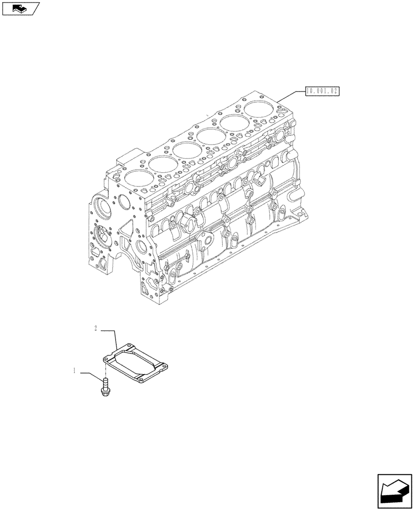 Схема запчастей Case F4HFE613T A005 - (10.001.03) - CRANKCASE (504080074) (10) - ENGINE