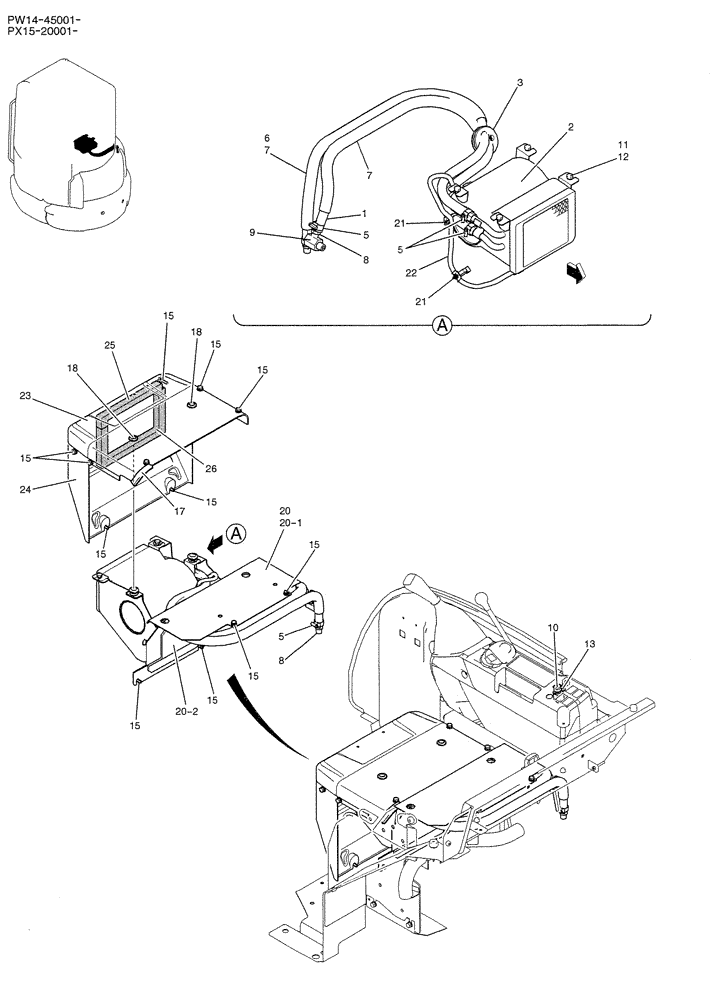 Схема запчастей Case CX36B - (01-075) - HEATER ASSY (WITH HEATER) (05) - SUPERSTRUCTURE