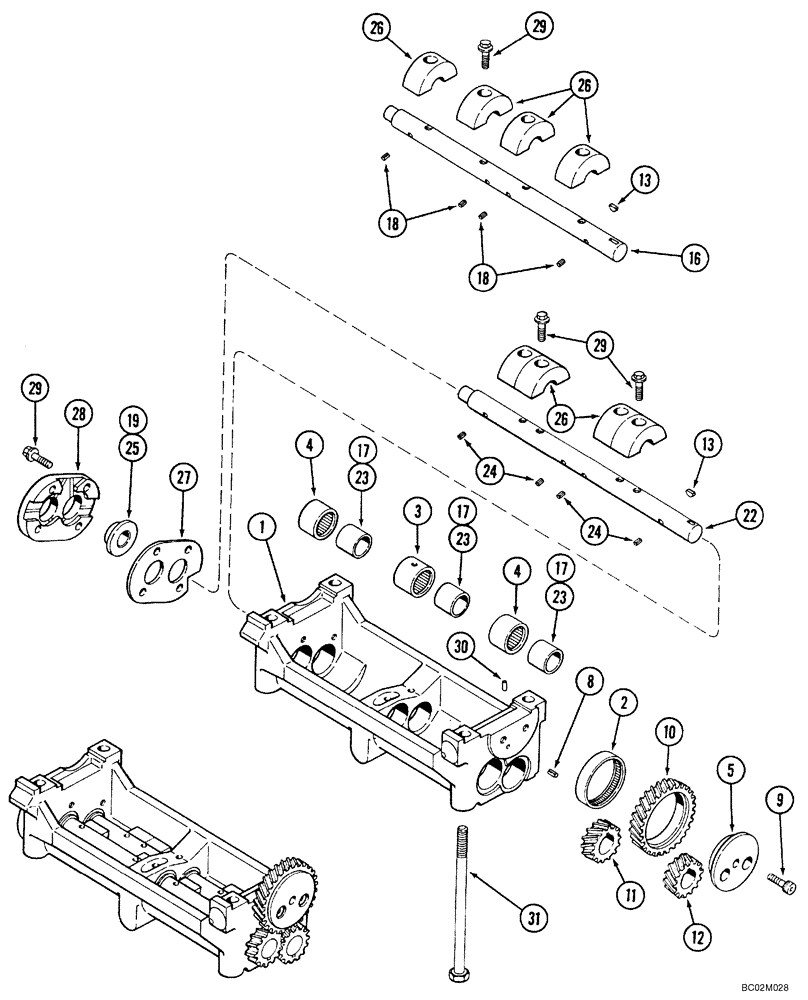 Схема запчастей Case 750K - (02-13A) - BALANCER, ENGINE (02) - ENGINE