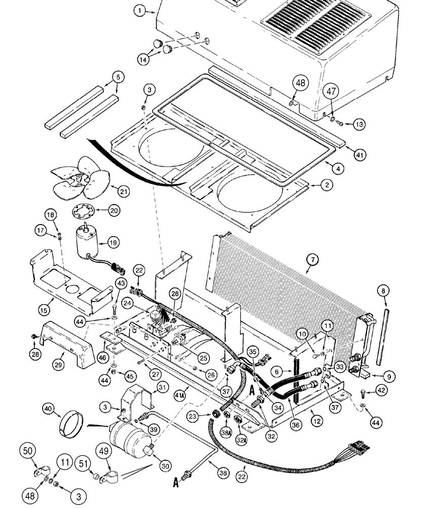 Схема запчастей Case 921C - (09-65) - AIR CONDITIONING - CONDENSER (09) - CHASSIS