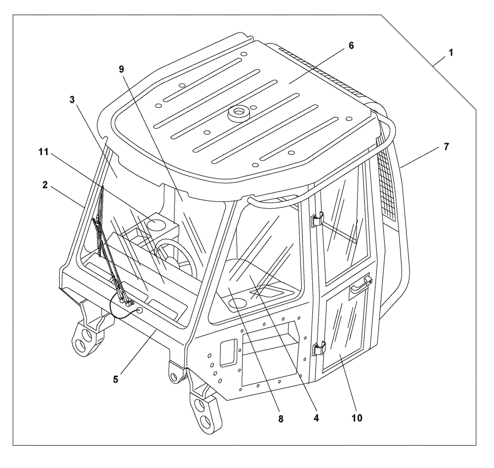 Схема запчастей Case 330B - (51A00000058[001]) - SECTION INDEX, CAB ASSY (89500418577) (10) - Cab/Cowlings