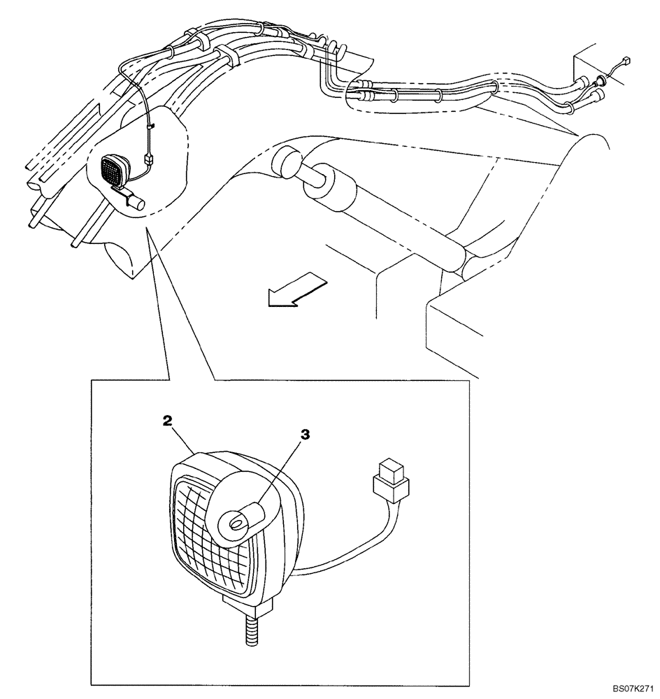 Схема запчастей Case CX225SR - (04-16) - LAMP, WORK - BOOM (04) - ELECTRICAL SYSTEMS