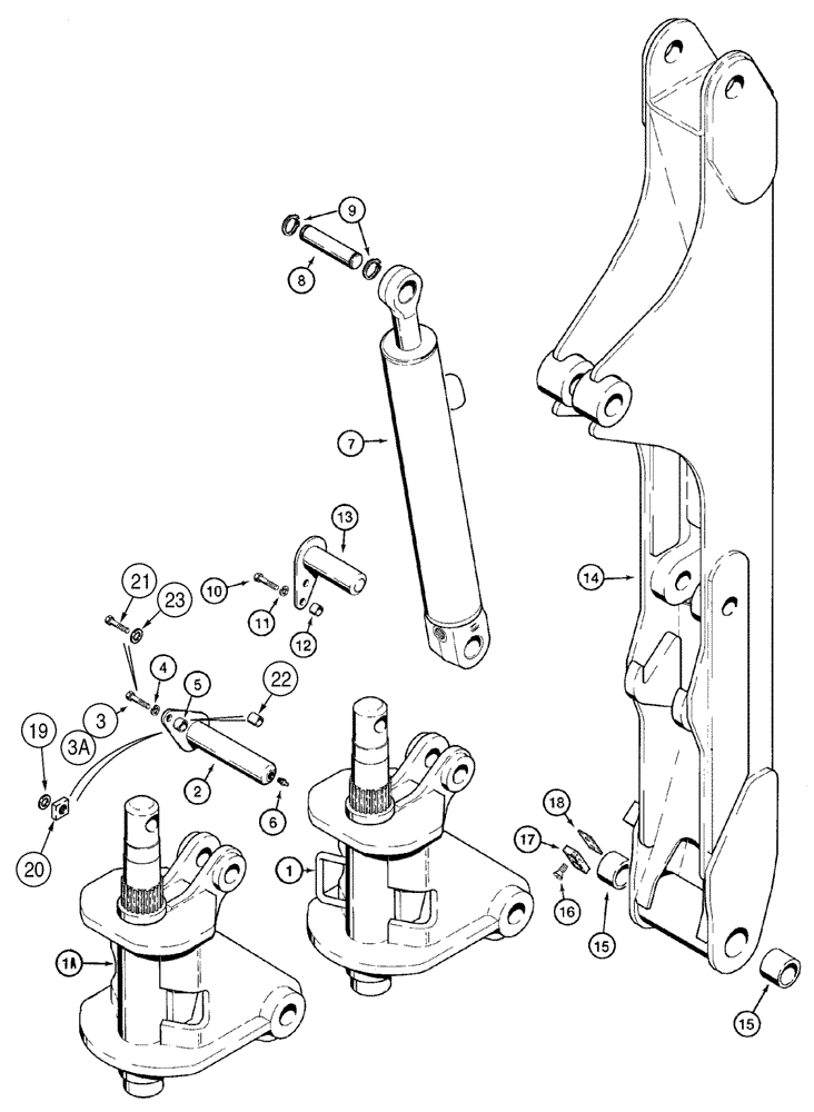 Схема запчастей Case 85XT - (09-56) - BACKHOE SWING TOWER AND BOOM NORTH AMERICA, D125 (09) - CHASSIS