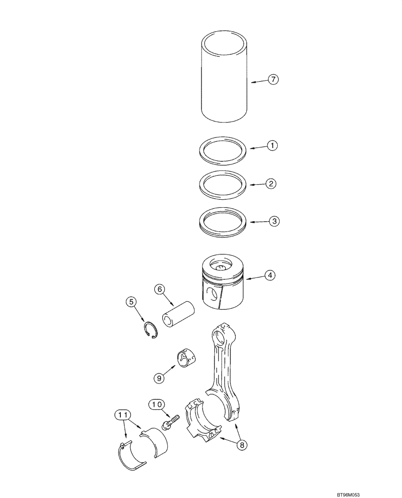 Схема запчастей Case 1840 - (02-32) - PISTONS - CONNECTING RODS, 4-390 EMISSIONS CERTIFIED ENGINE, - 45636369 (INJECTION PUMP J933090) (02) - ENGINE