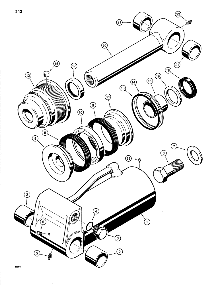 Схема запчастей Case 1280B - (242) - WRIST-O-TWIST CYLINDER (08) - HYDRAULICS