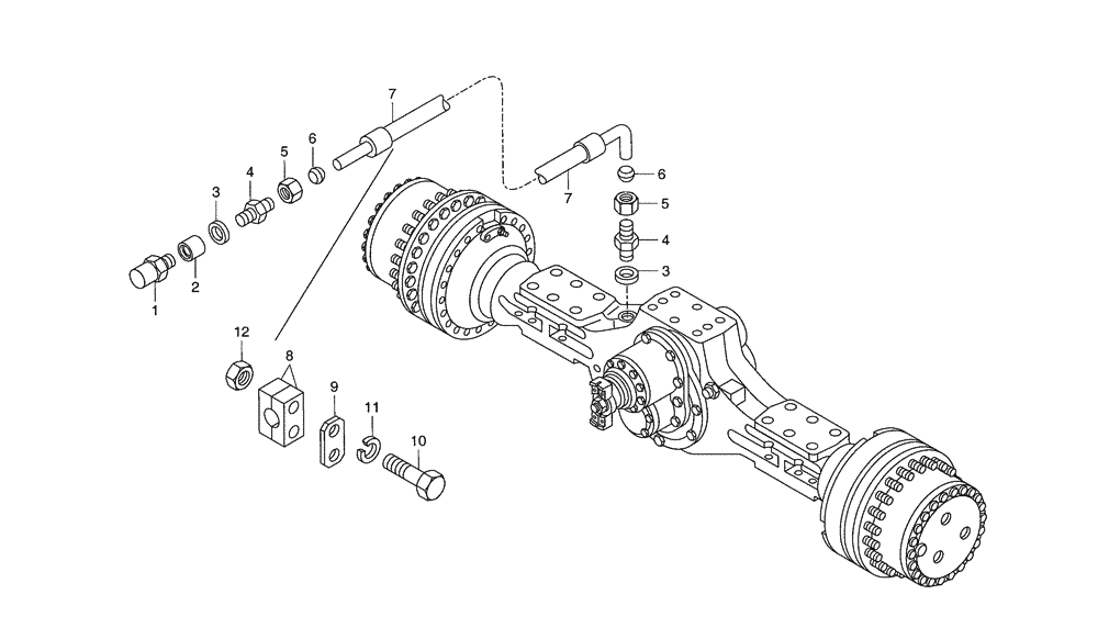 Схема запчастей Case 340B - (33A00000709[001]) - BREATHER, REAR AXLE (87451600) (11) - AXLES/WHEELS