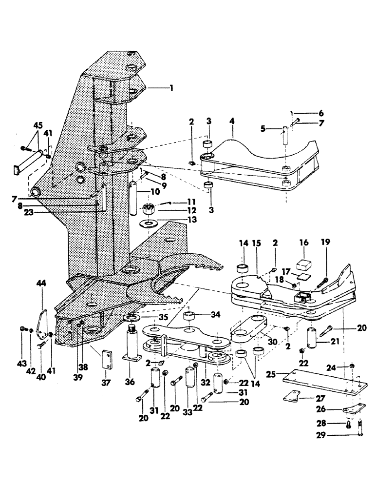 Схема запчастей Case 40BLC - (154) - 16" FELLER BUNCHER AND ATTACHING PARTS (18) - ATTACHMENT ACCESSORIES