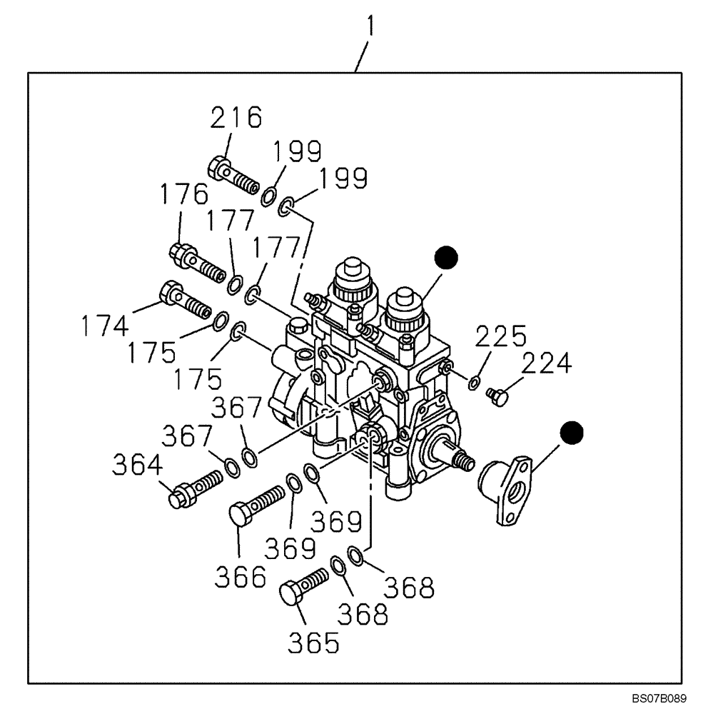 Схема запчастей Case CX470B - (03-05) - FUEL INJECTION PUMP (03) - FUEL SYSTEM