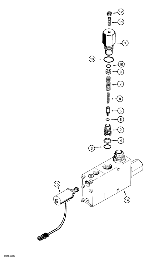 Схема запчастей Case 580SL - (8-120) - BOOM LOCK SOLENOID VALVE (08) - HYDRAULICS