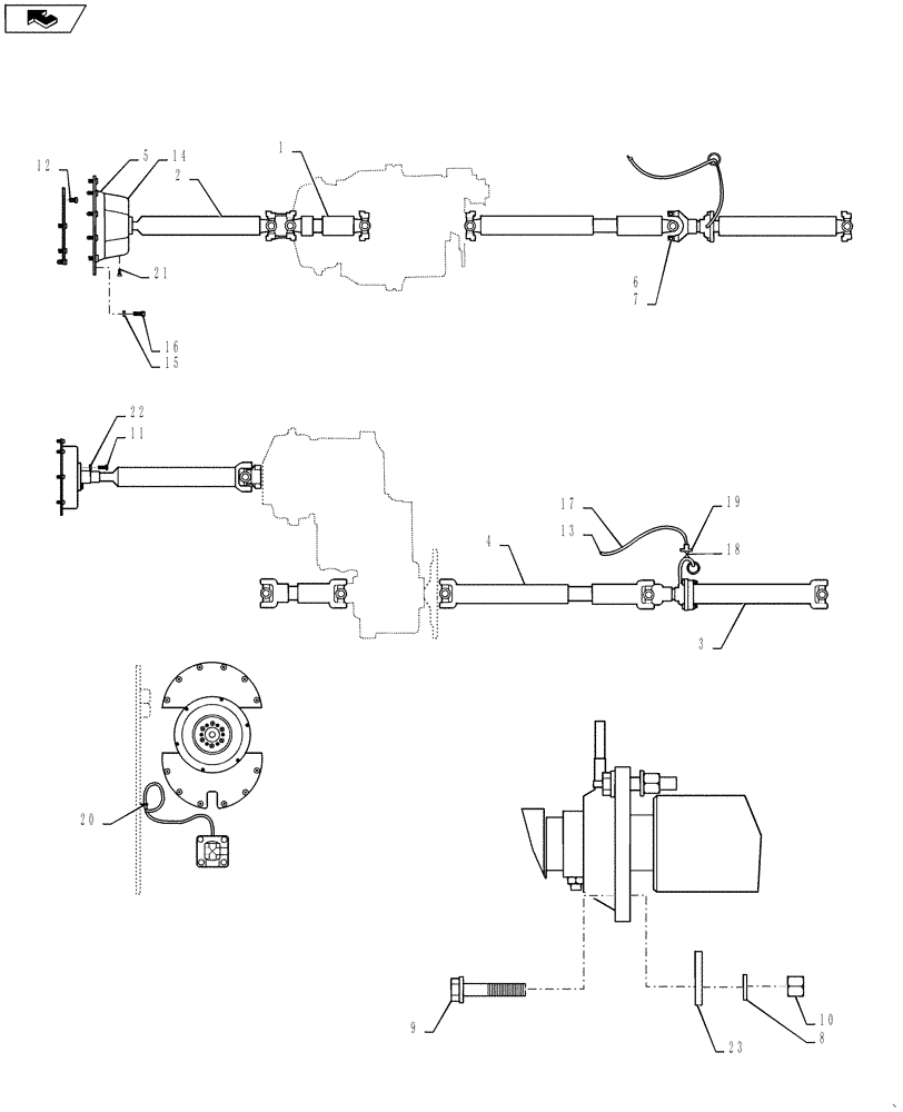 Схема запчастей Case 721F - (21.113.01) - DRIVE SHAFT INSTALLATION - LIMITED SLIP (21) - TRANSMISSION