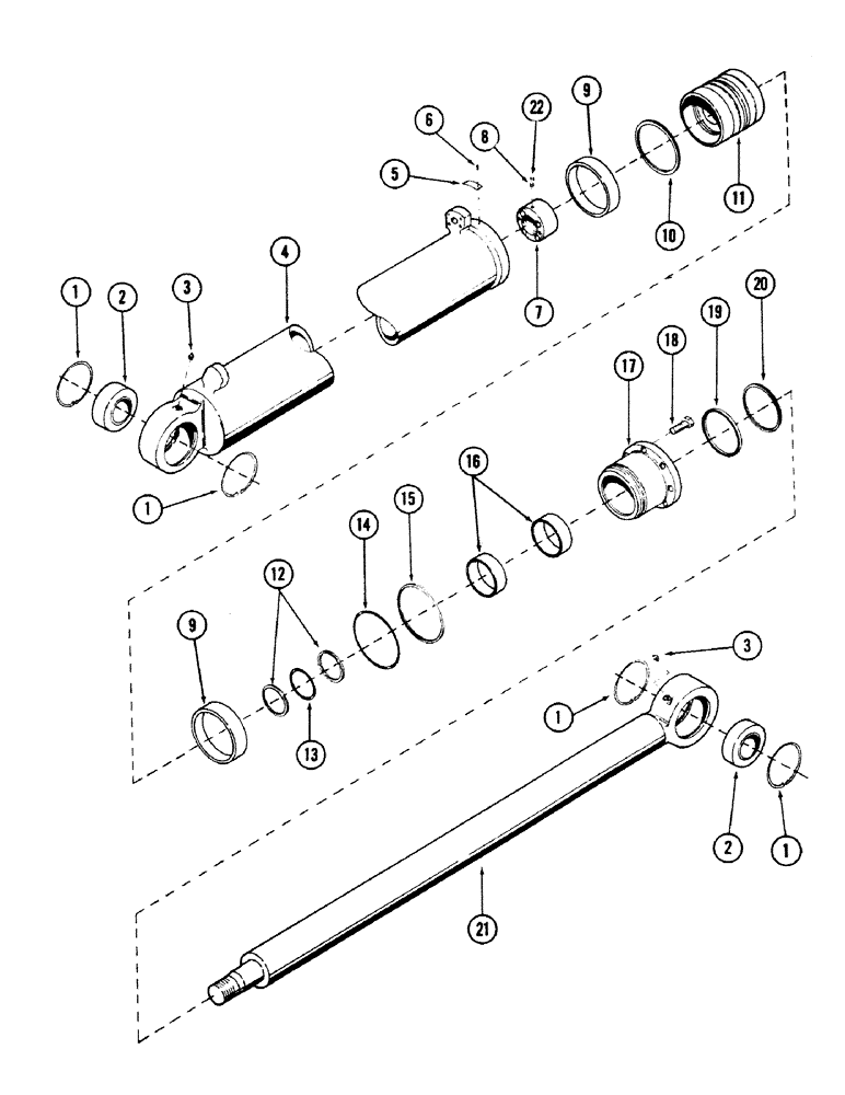 Схема запчастей Case 50 - (8-216) - CROWD CYLINDER (08) - HYDRAULICS