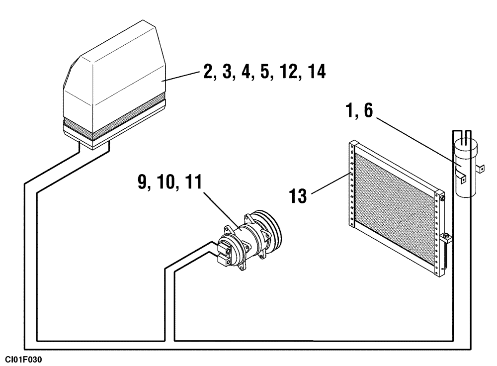 Схема запчастей Case SV216 - (12-022-07[01]) - AIR CONDITIONING (09) - CHASSIS/ATTACHMENTS