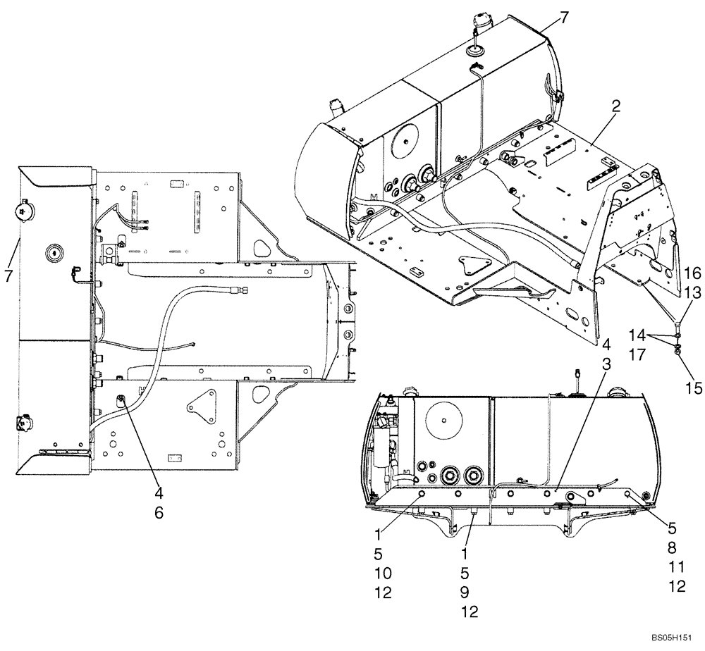 Схема запчастей Case 650K - (09-09) - MOUNTING - FUEL TANK/HYDRAULIC RESERVOIR (IF USED) (09) - CHASSIS/ATTACHMENTS