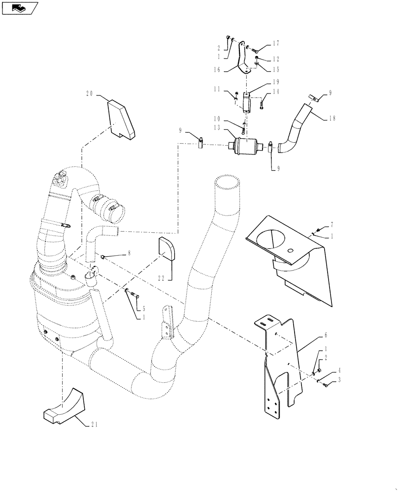 Схема запчастей Case 1021F - (10.202.01[02]) - AIR CLEANER INSTALLATION (10) - ENGINE