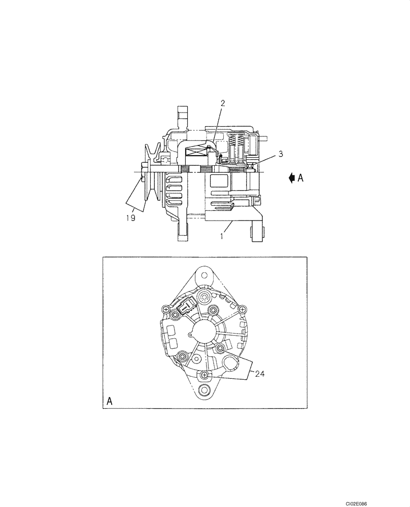 Схема запчастей Case CX80 - (04-17) - ALTERNATOR ASSY (04) - ELECTRICAL SYSTEMS