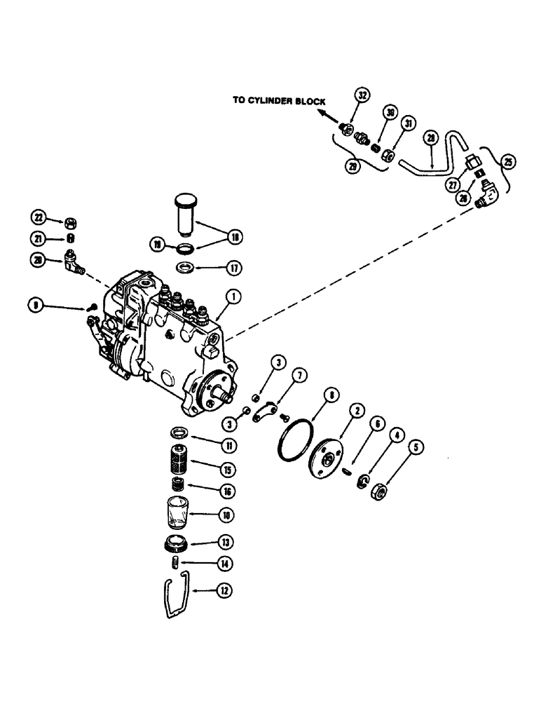 Схема запчастей Case 880B - (038) - FUEL INJECTION PUMP, 336BDT DIESEL ENGINE (02) - FUEL SYSTEM