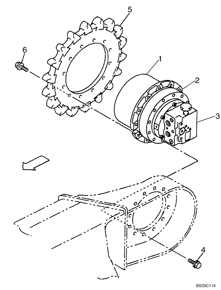 Схема запчастей Case CX80 - (06-01) - TRACK DRIVE ASSY (06) - POWER TRAIN