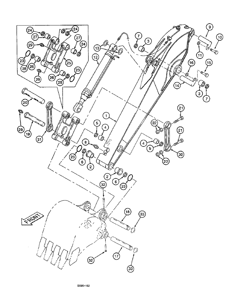 Схема запчастей Case 9060B - (9-076) - ARMS AND LINKAGE (09) - CHASSIS