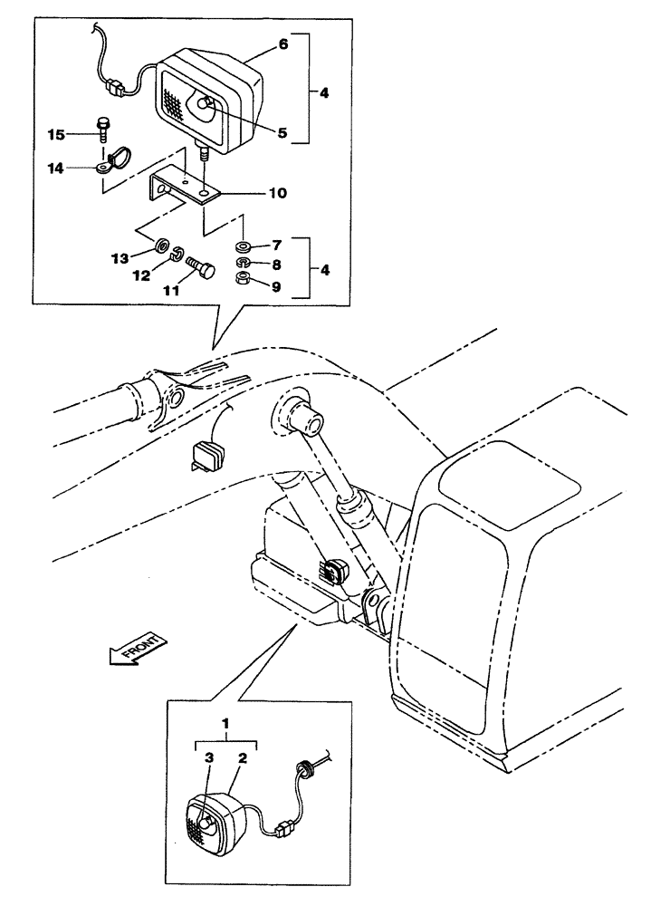 Схема запчастей Case CX210C LC - (55.404.01) - LAMP, WORK (55) - ELECTRICAL SYSTEMS