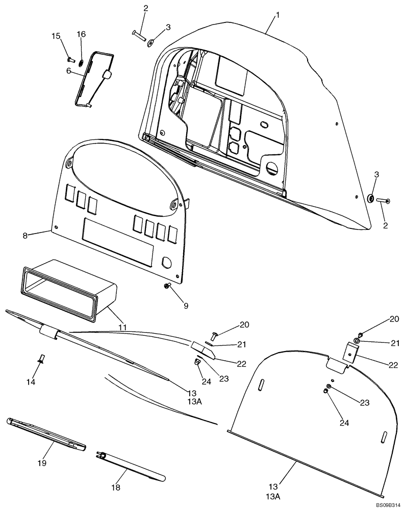 Схема запчастей Case 750K - (04-17) - CONSOLE, FRONT - CANOPY, ROPS (04) - ELECTRICAL SYSTEMS