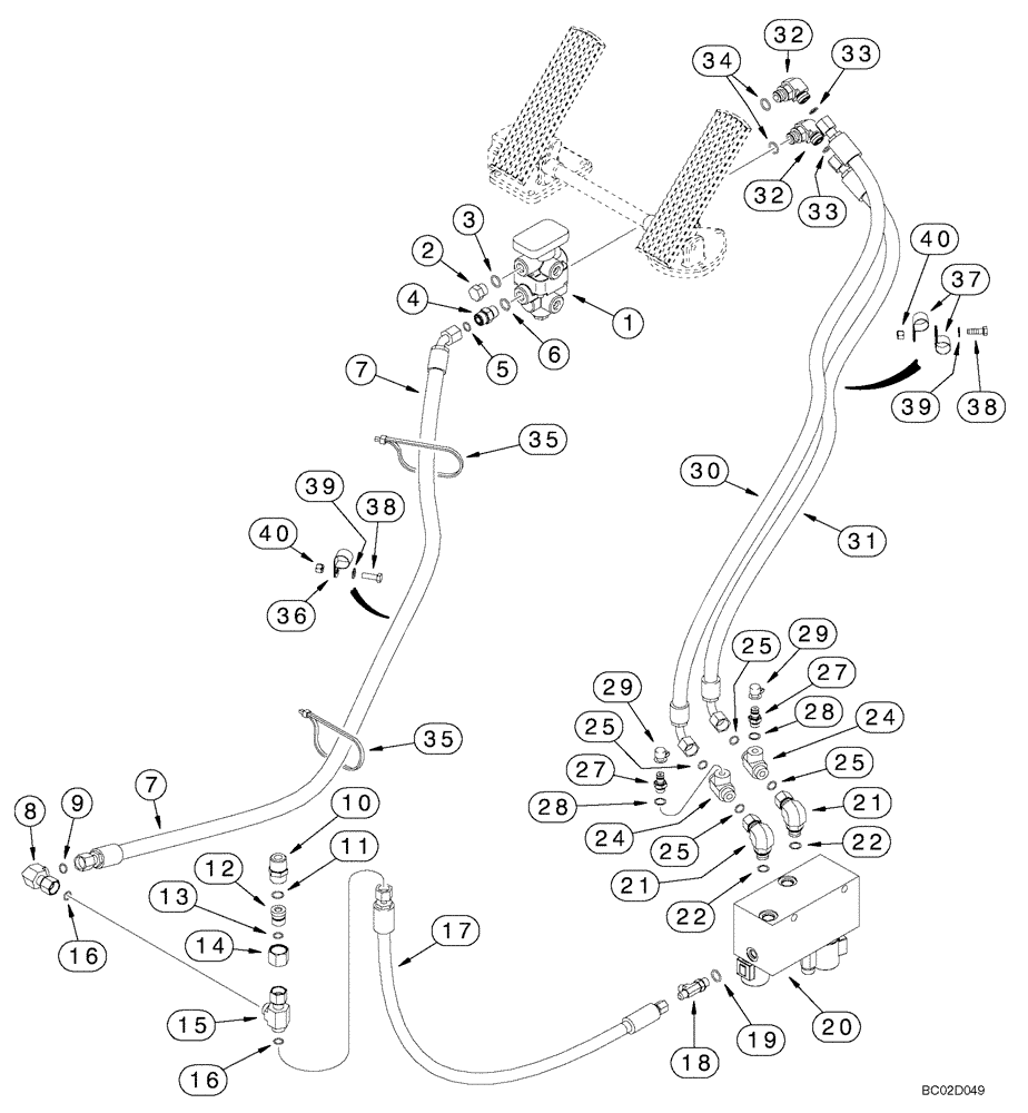 Схема запчастей Case 921C - (07-06) - HYDRAULICS - BRAKE, MAIN (Dec 4 2009 2:41PM) (07) - BRAKES